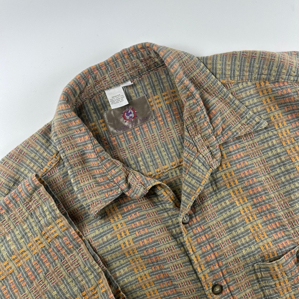 The Territory Ahead Mens XXL Tall Cotton Woven Textured Button Down Shirt Aztec